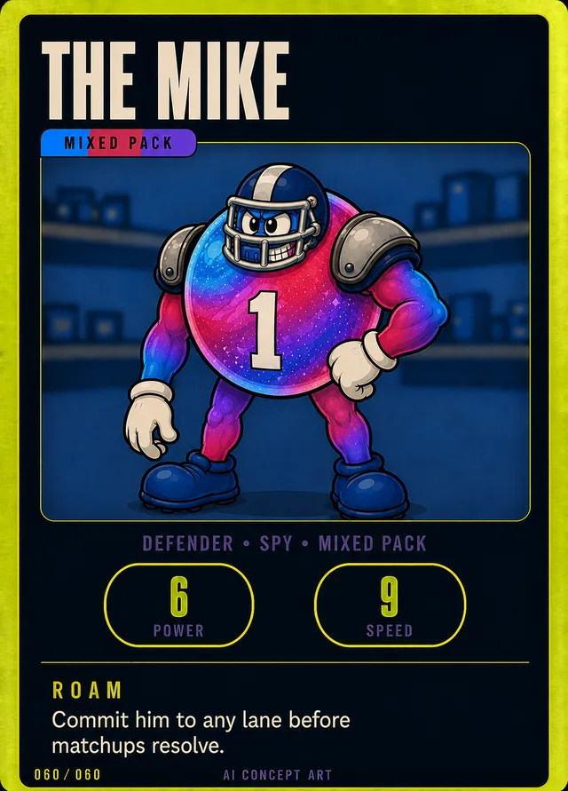 The Mike, hero defender card